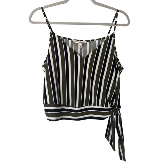 Express Spaghetti Strap Cropped Tank Green Black White Size Medium NWT - Picture 1 of 4